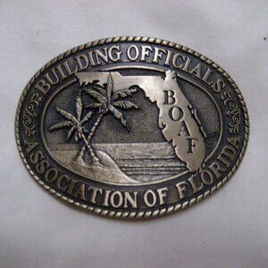 BUILDING OFFICIALS ASSOC. OF FLORIDA BRASS BUCKLE #210 OF 500 1987
